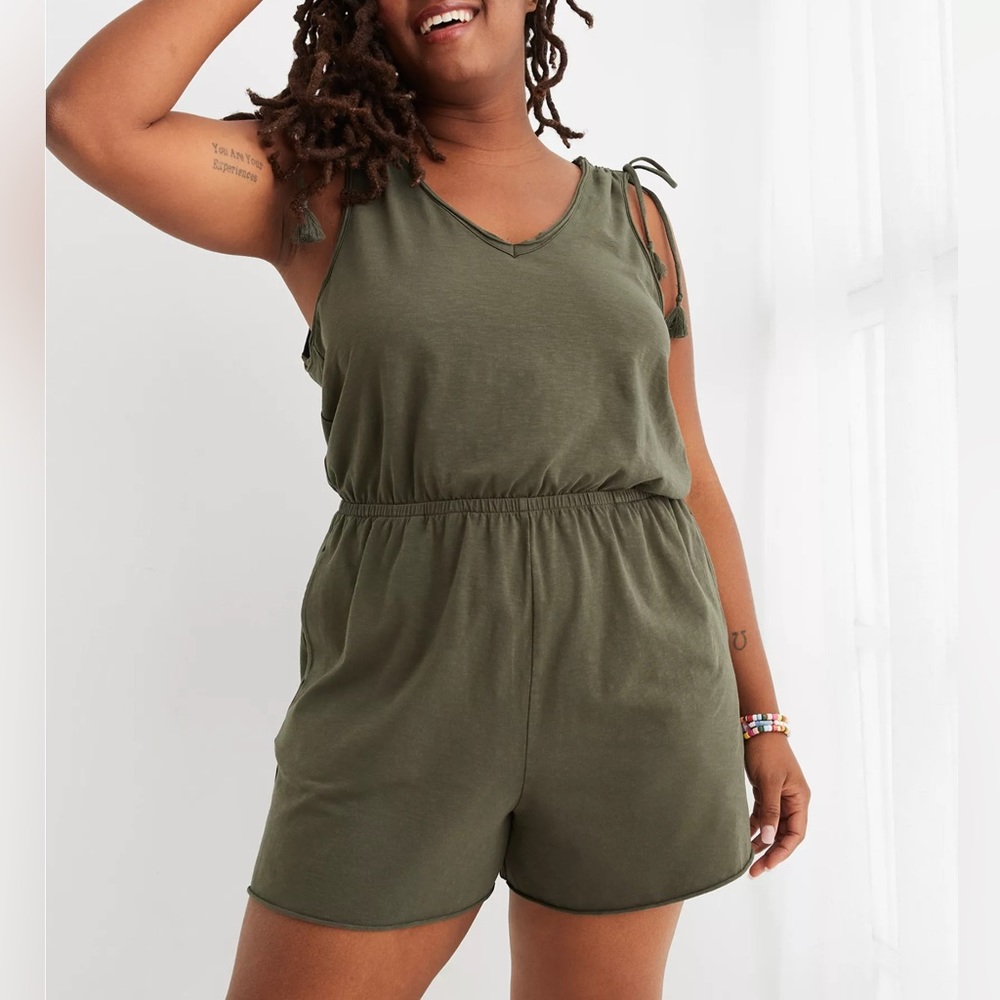 Aerie olive green romper